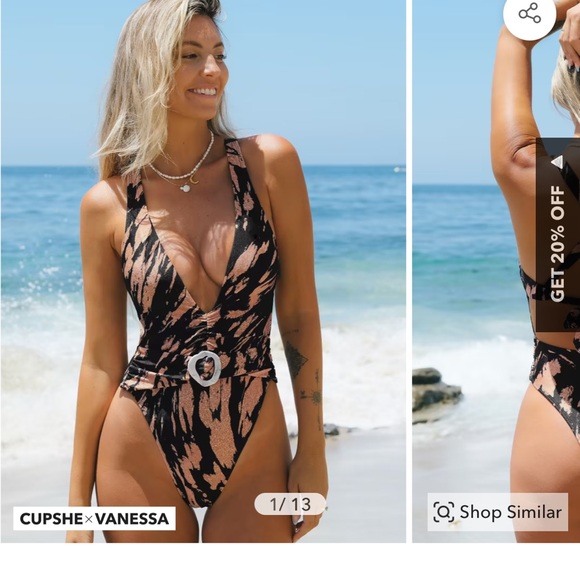 Three swimsuits medium small Cupshe aerie one piece high waist - Picture 5 of 6